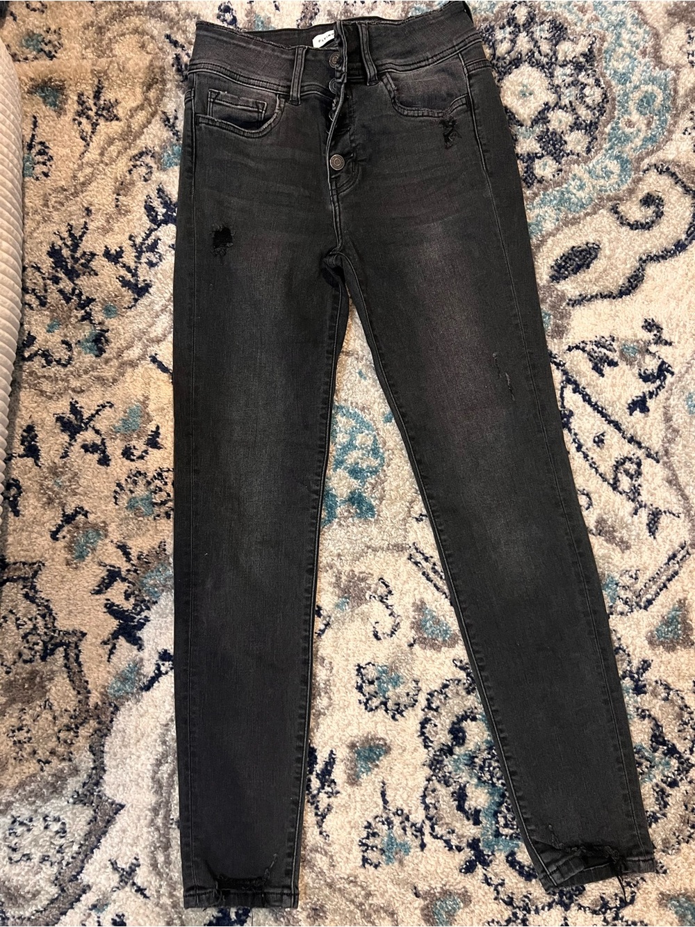 Flying Monkey Black Skinny Distressed Jeans